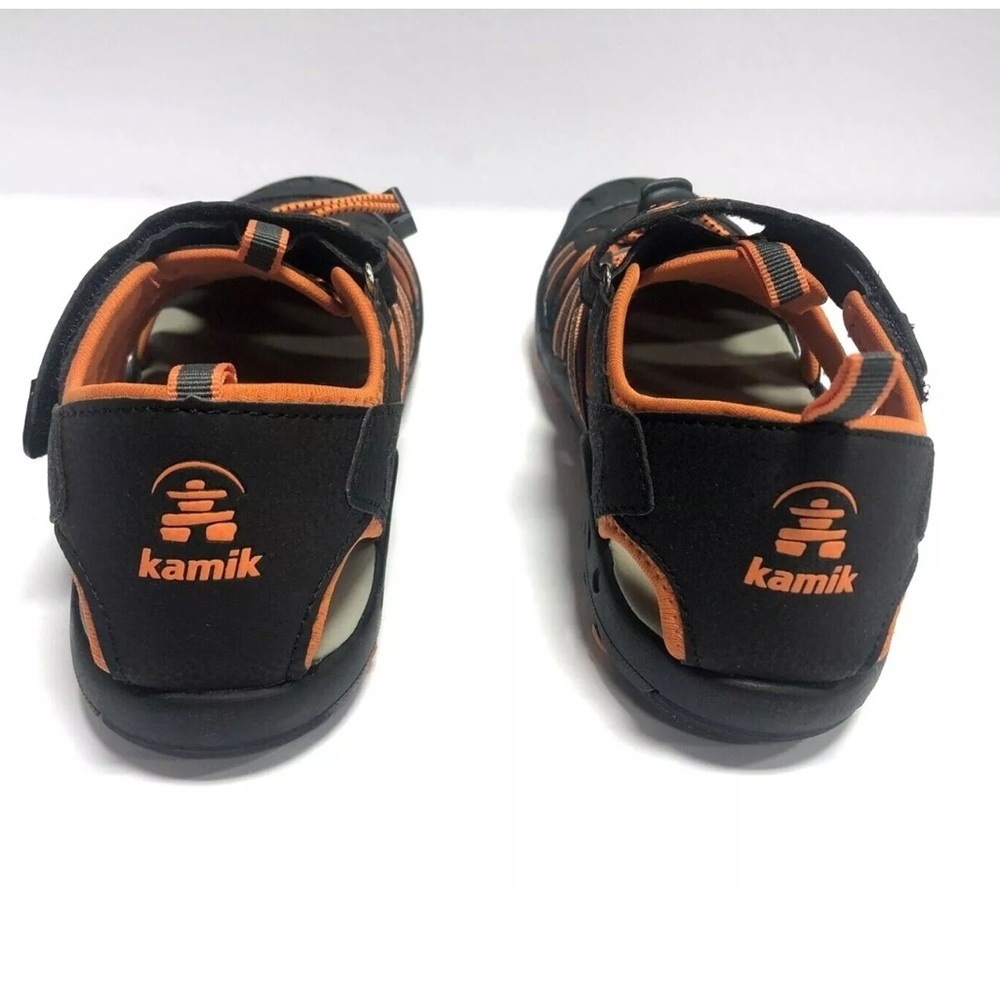 Kamik Big Kids’ Crab, Black/Orange Fisherman Sandals, Boys’ Size 6 M. - Picture 4 of 7